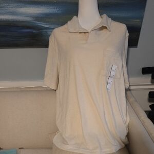 Terry cloth polo shirt